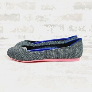 NEW Rothy's The Flat Grey Knit Round Toe Slip On Comfy Loafers E861
